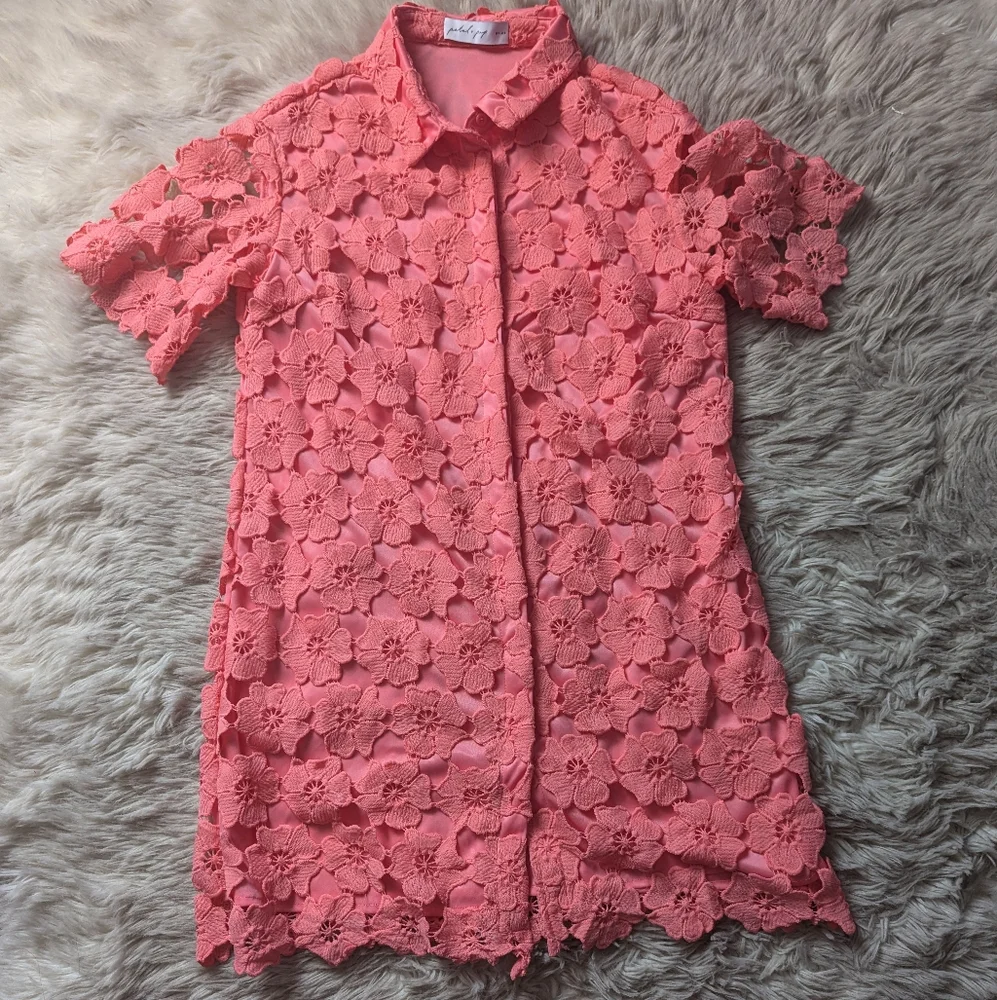 EUC Petal & Pup Tallie Mini Dress in Watermelon - Picture 4 of 16